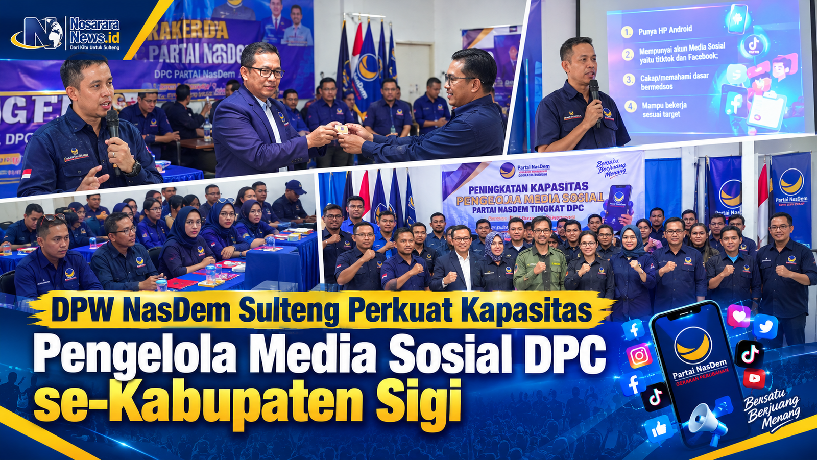 DPW NasDem Sulteng Perkuat Kapasitas Pengelola Media Sosial DPC se-Kabupaten Sigi